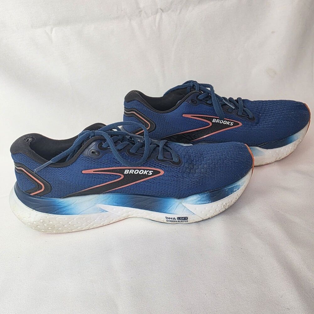 Brooks Glycerin Men's Running Shoes Size 9 Navy Blue Coral DNA Loft